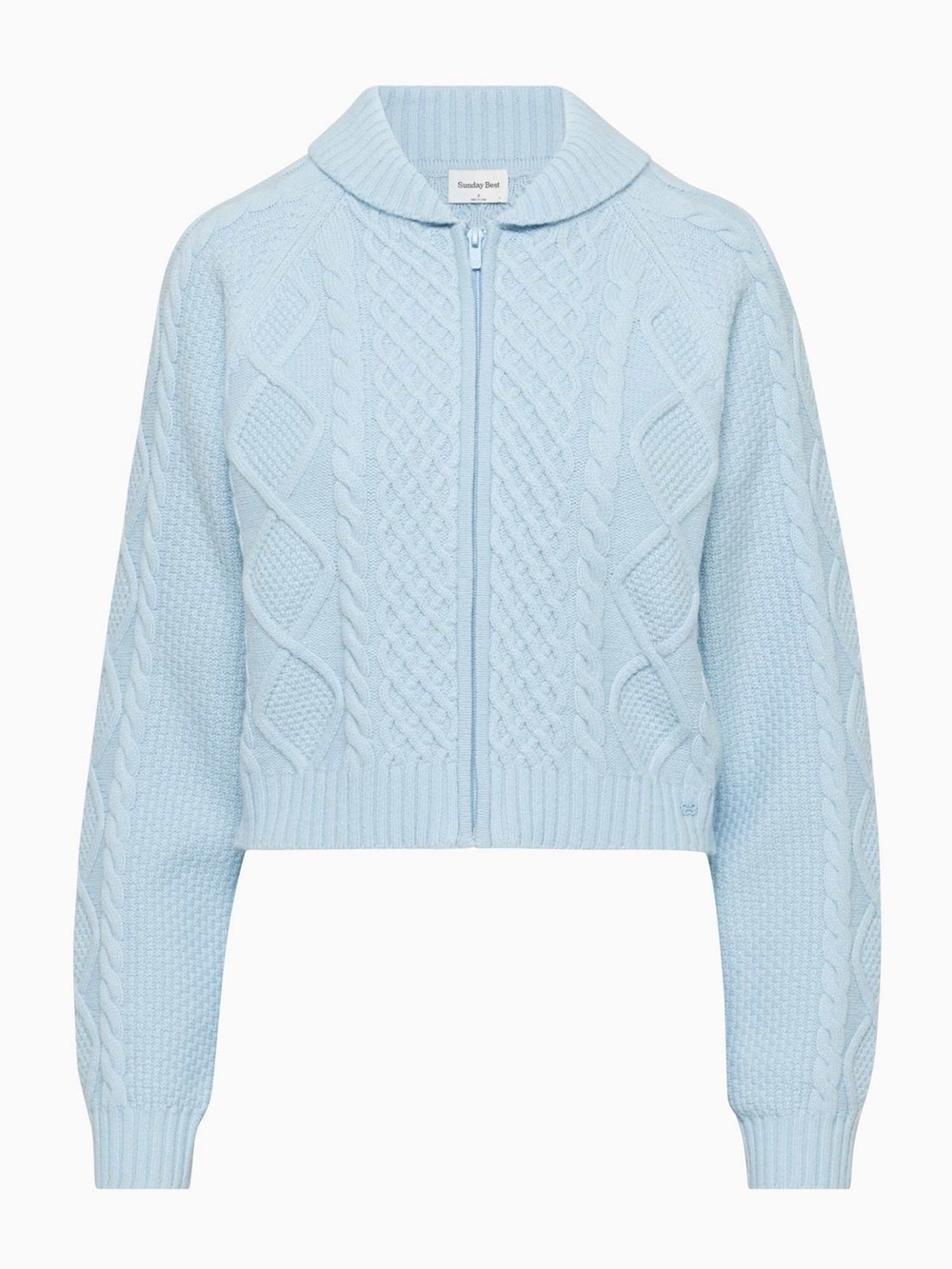 Aritzia Sunday Best Gigi Zip Up Merino Wool Sweater